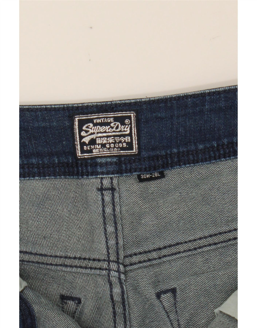 SUPERDRY Womens Slim Jeans W30 L28 Navy Blue Cotton Vintage Superdry and Second-Hand Superdry from Messina Hembry 