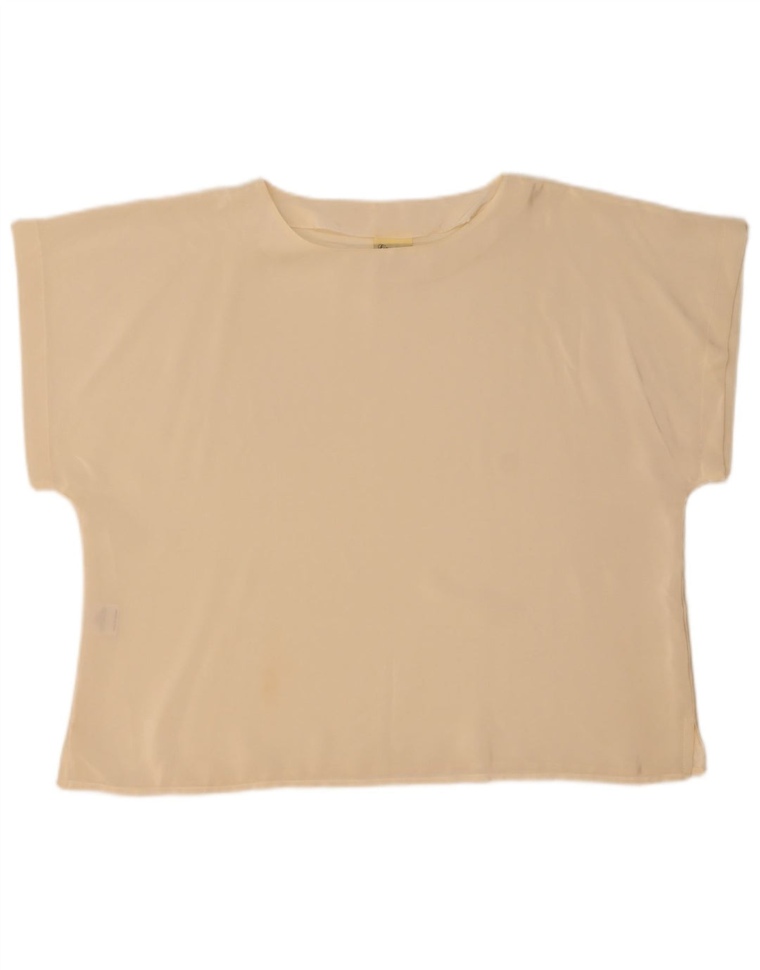 T-shirt vintage da donna Top UK 22 2XL poliestere bianco sporco