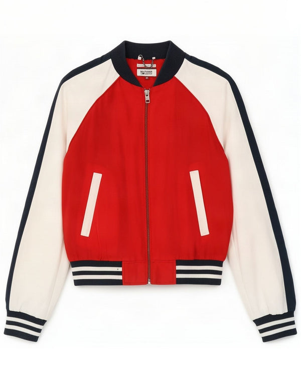 Giacca da ginnastica da donna con grafica Tommy Hilfiger UK 6 XS Red Colourblock