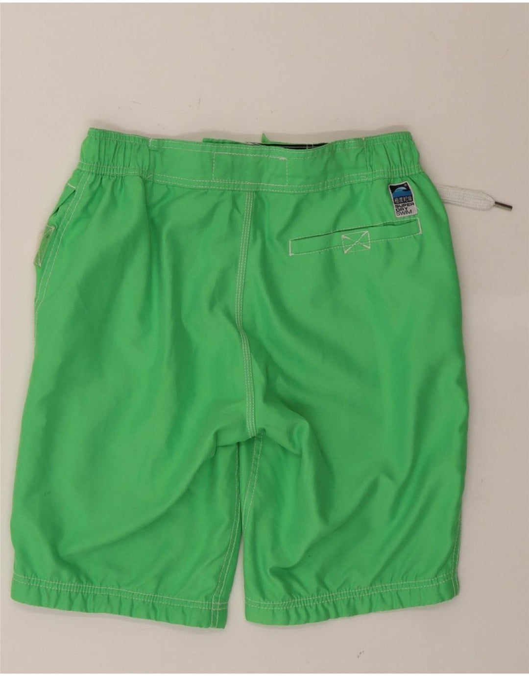 SUPERDRY Mens Graphic Swimming Shorts Small Green Polyester Vintage Superdry and Second-Hand Superdry from Messina Hembry 