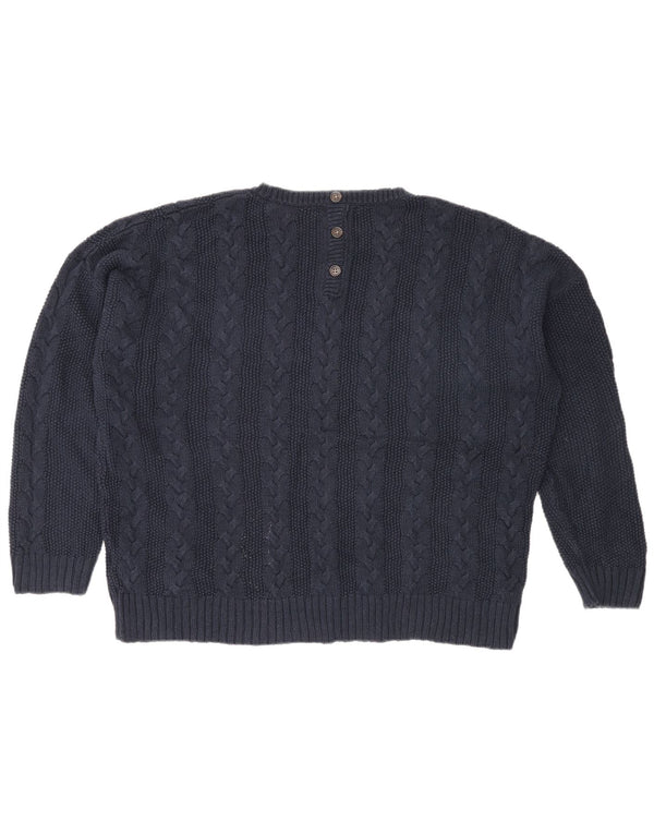 Maglione maglione girocollo da donna Marks & Spencer UK 22 3XL Blu navy