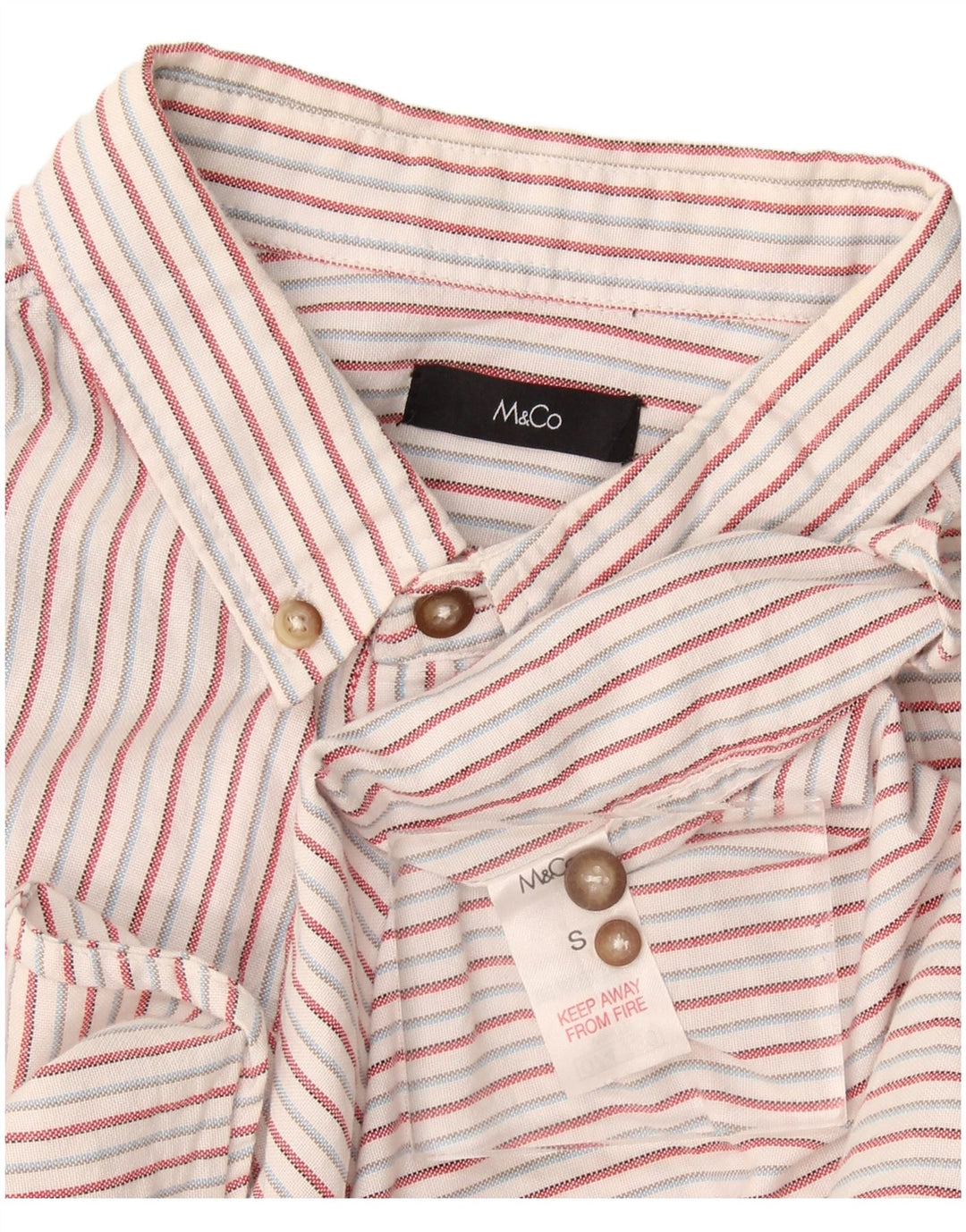 Camicia M&Co Uomo Piccola in cotone rigato bianco