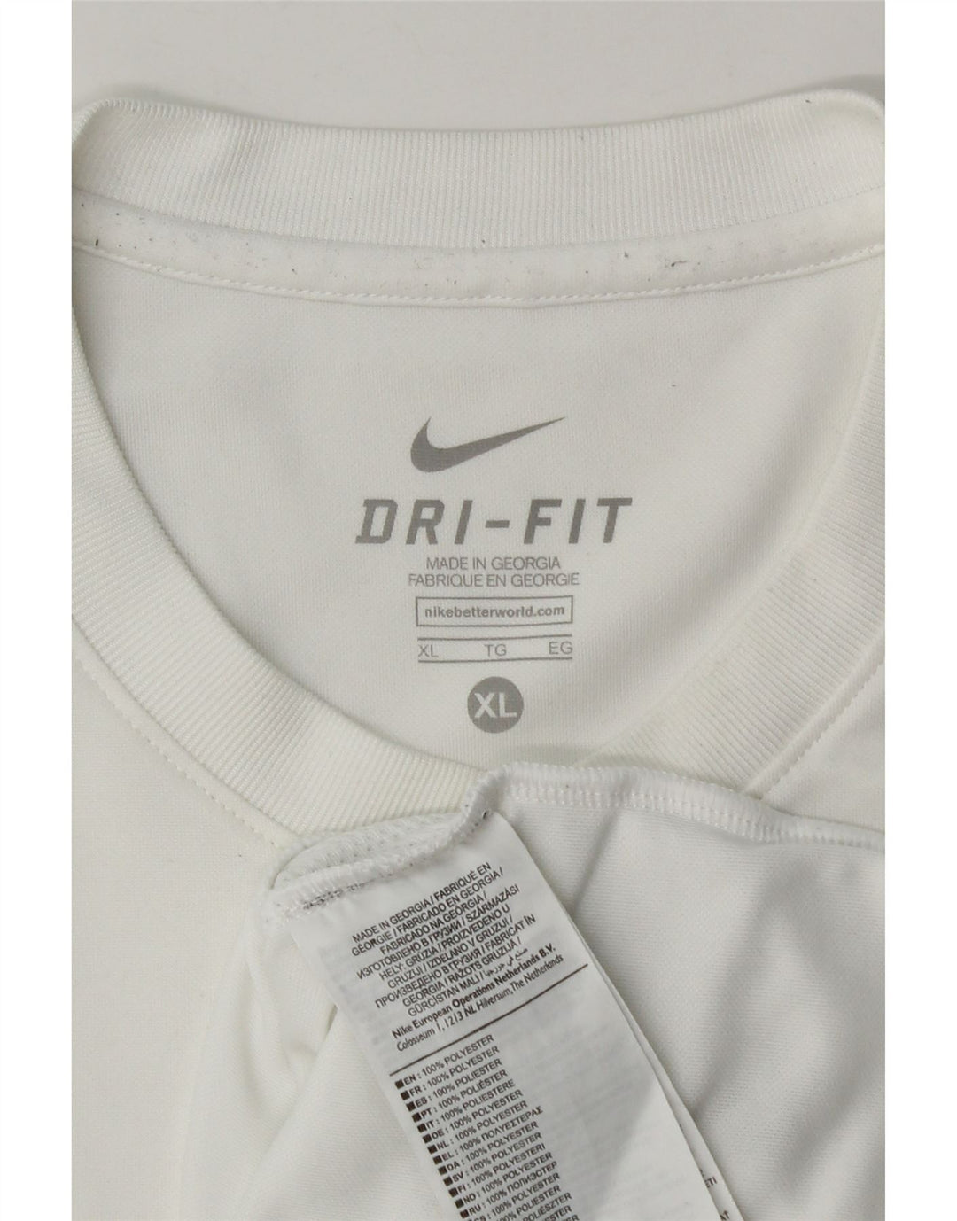 T-shirt da uomo Nike Dri Fit Top XL poliestere bianco