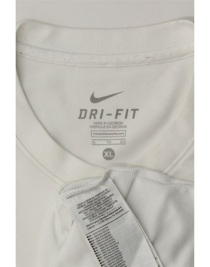 T-shirt da uomo Nike Dri Fit Top XL poliestere bianco