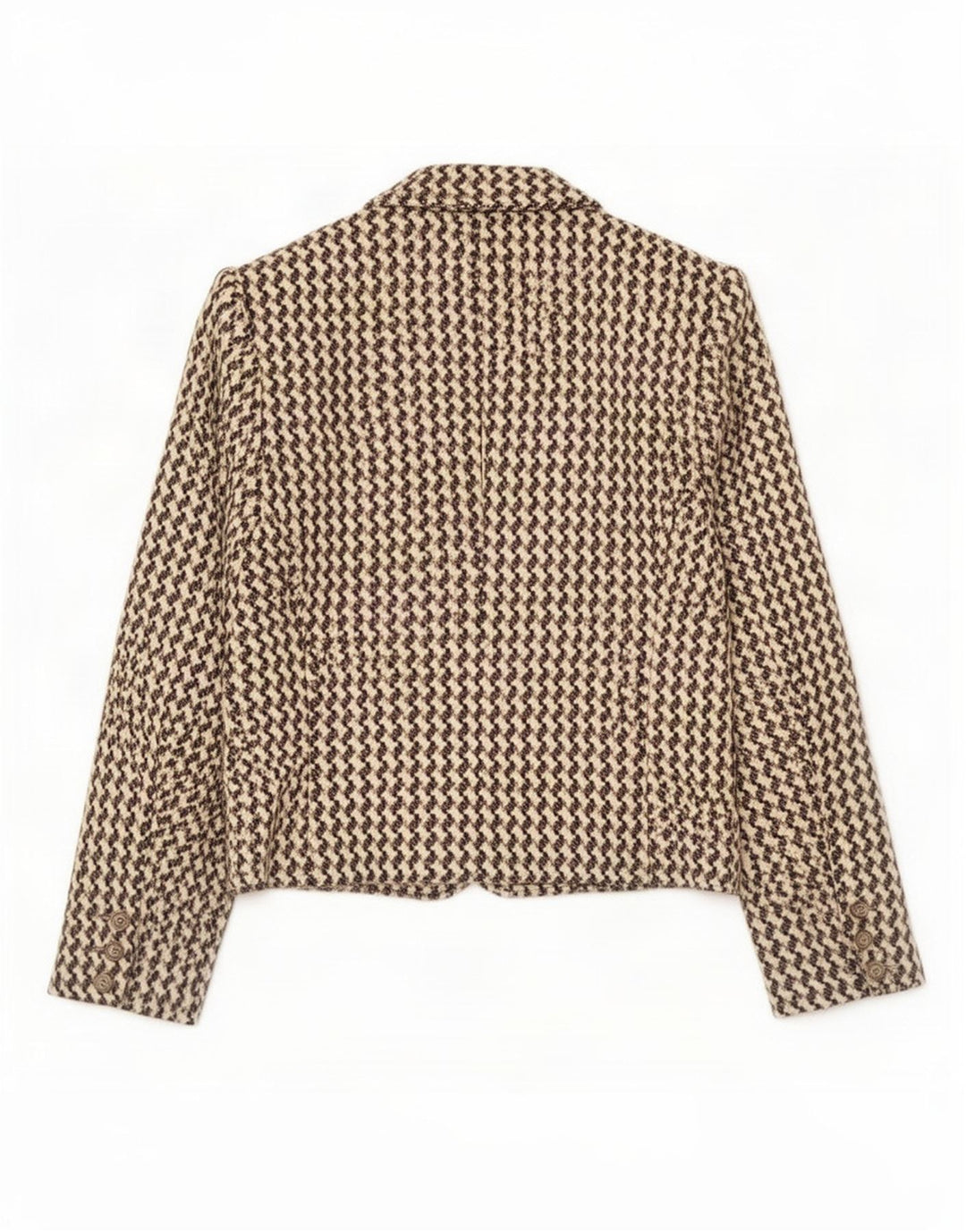 Giacca blazer corta da donna Poi By Krizia IT 40 piccolo pied de poule beige