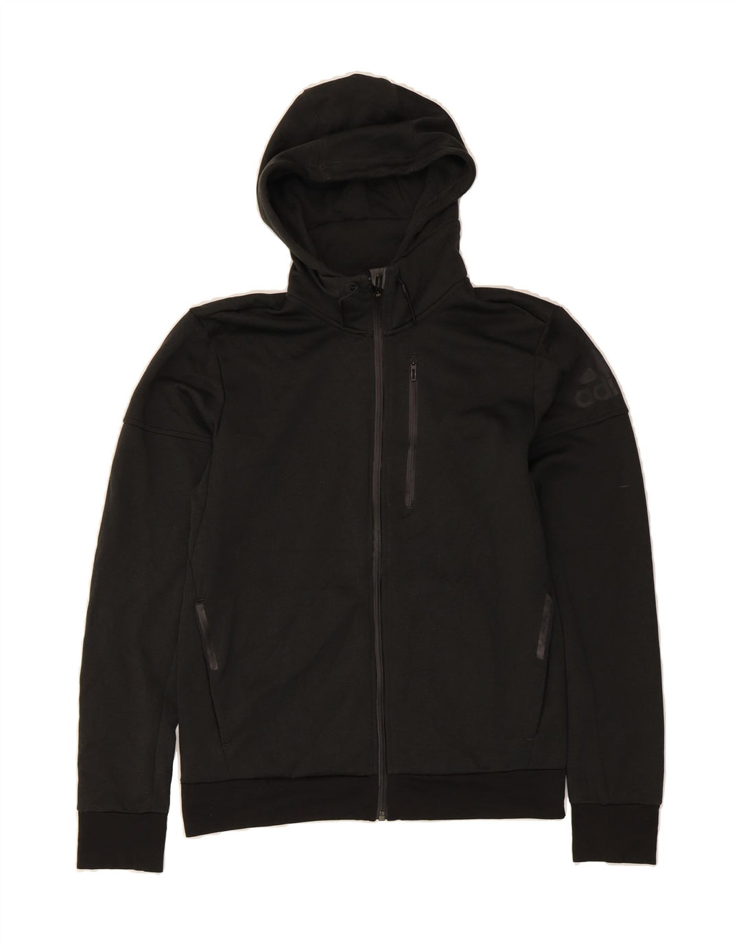 ADIDAS Mens Graphic Zip Hoodie Sweater Small Grey Polyester Vintage Adidas and Second-Hand Adidas from Messina Hembry 