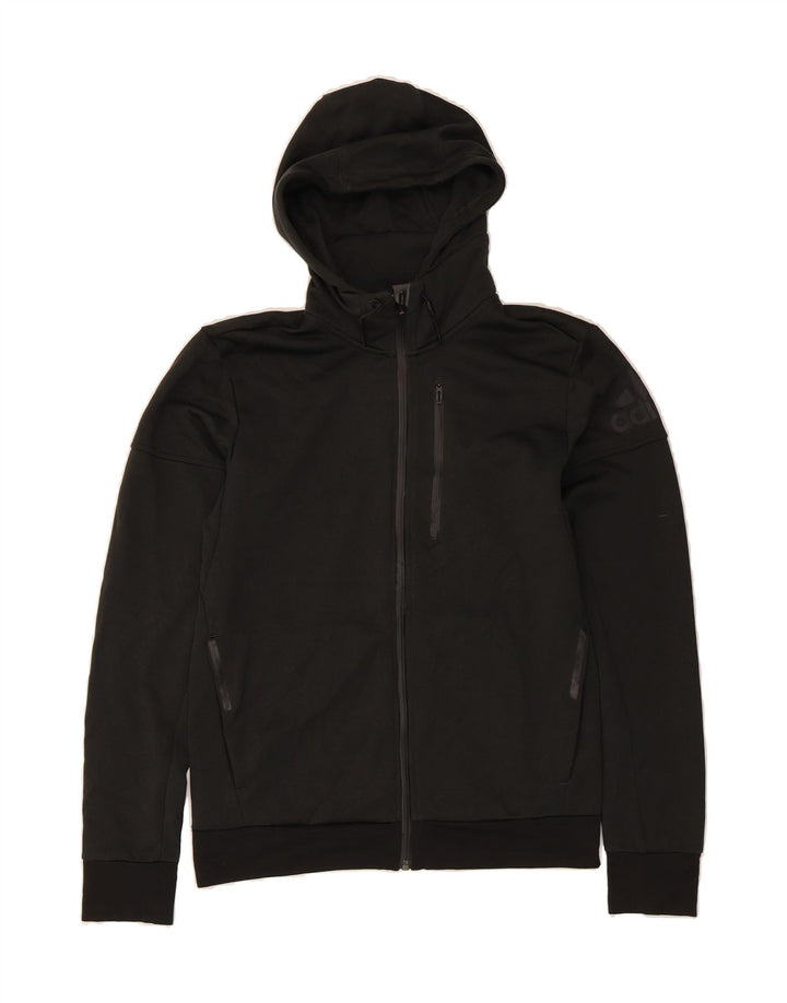 ADIDAS Mens Graphic Zip Hoodie Sweater Small Grey Polyester Vintage Adidas and Second-Hand Adidas from Messina Hembry 