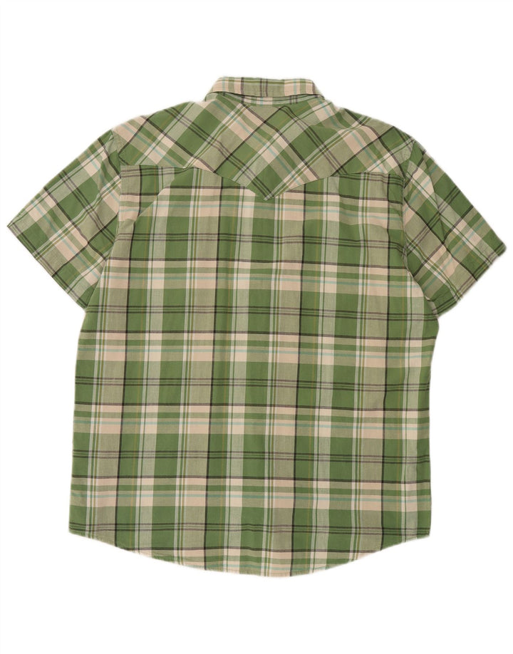 LEVI'S Camicia a maniche corte da uomo in cotone a quadri verdi grandi