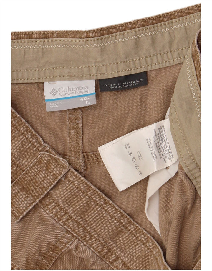 Pantaloncini cargo Omni-Shield da uomo COLUMBIA W40 XL in cotone beige