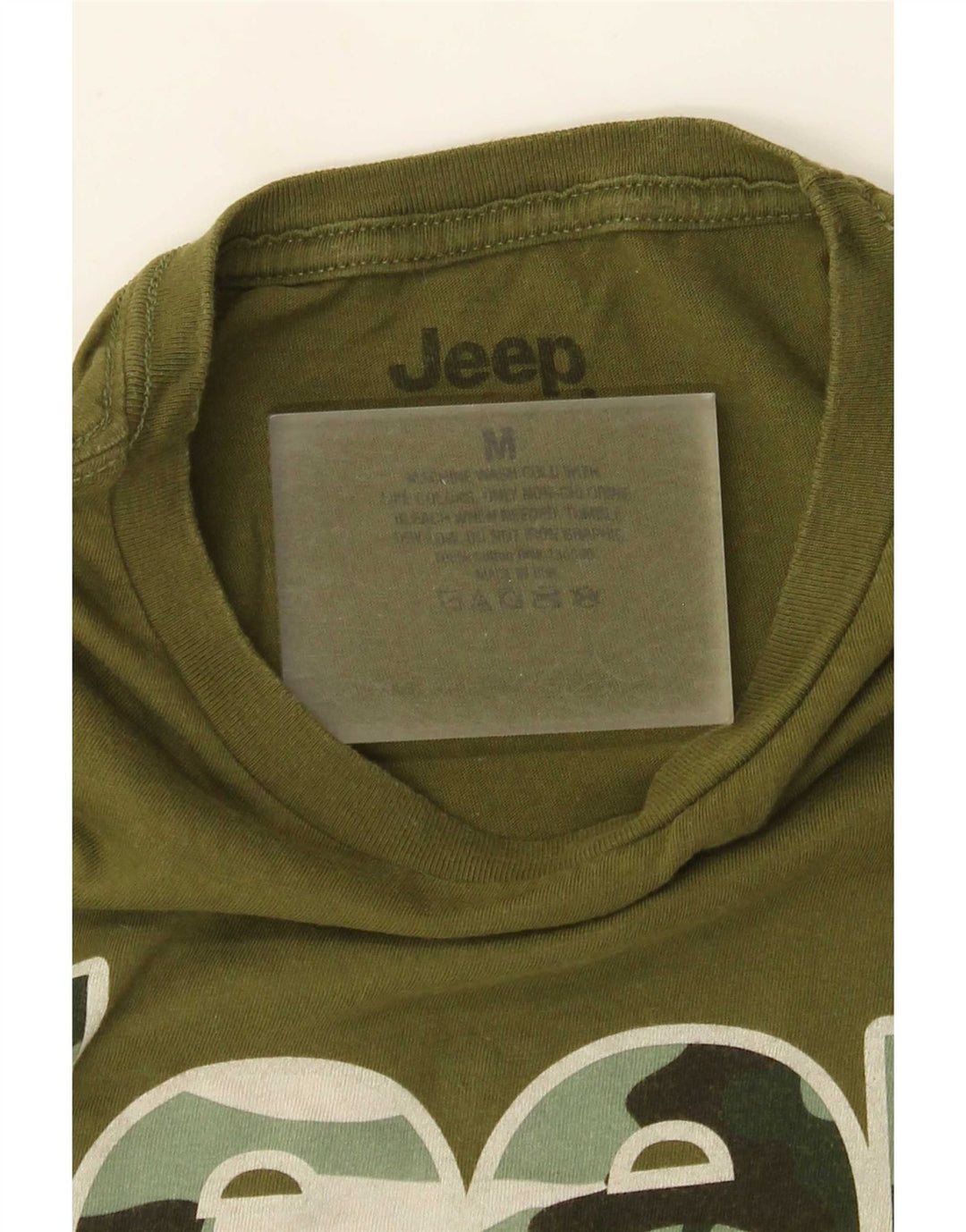 Jeep T-shirt grafica regolare da uomo in cotone verde medio