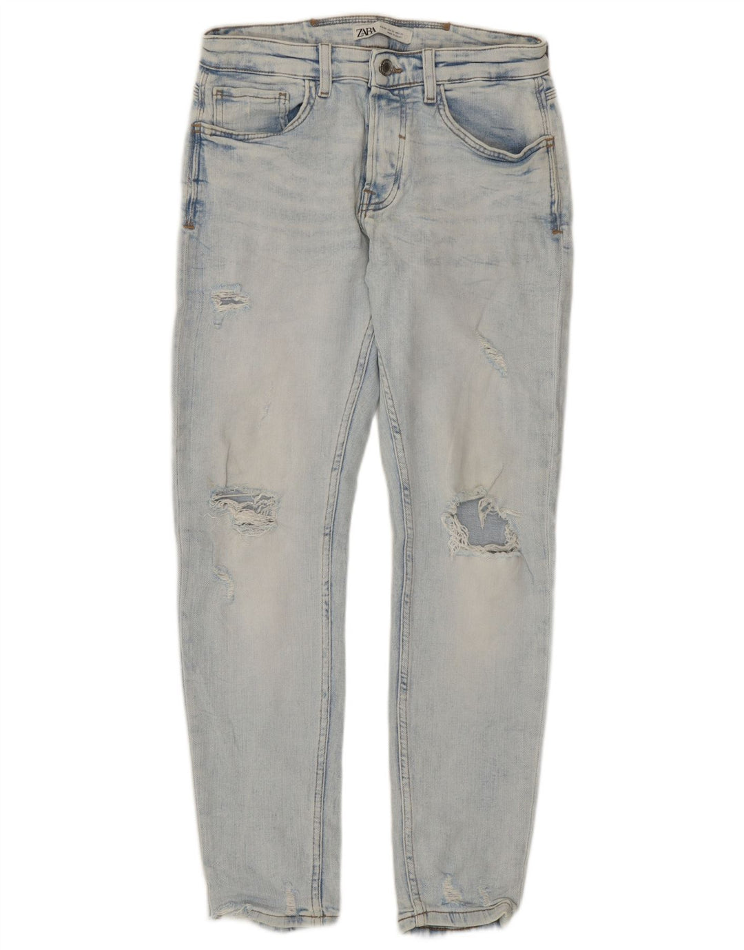 Jeans slim invecchiati da uomo Zara EU 40 medio W31 L29 blu