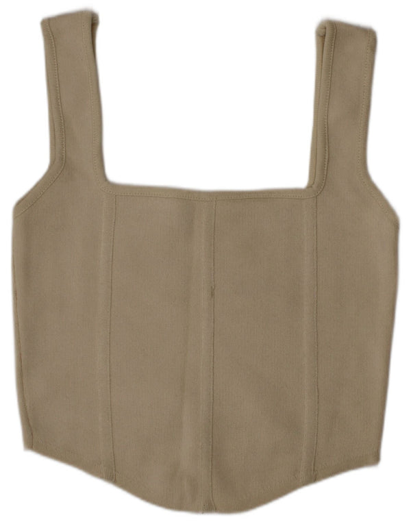 Top corto da donna Zara beige medio in poliammide