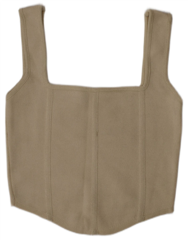 Top corto da donna Zara beige medio in poliammide