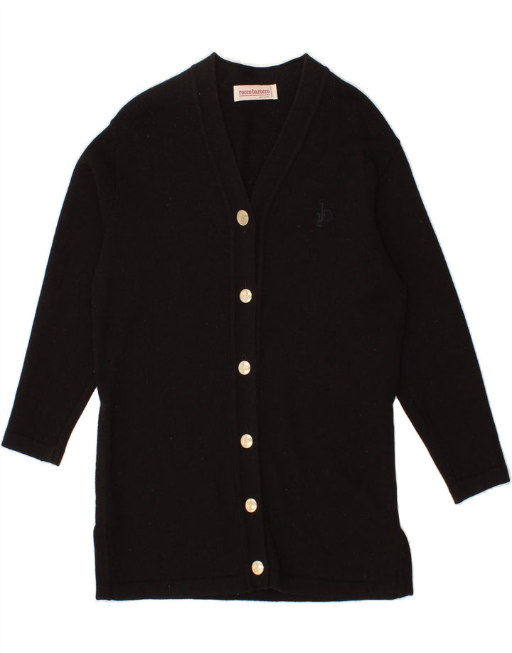 ROCCOBAROCCO Womens Longline Cardigan Sweater US 10 Large Black Vintage Roccobarocco and Second-Hand Roccobarocco from Messina Hembry 