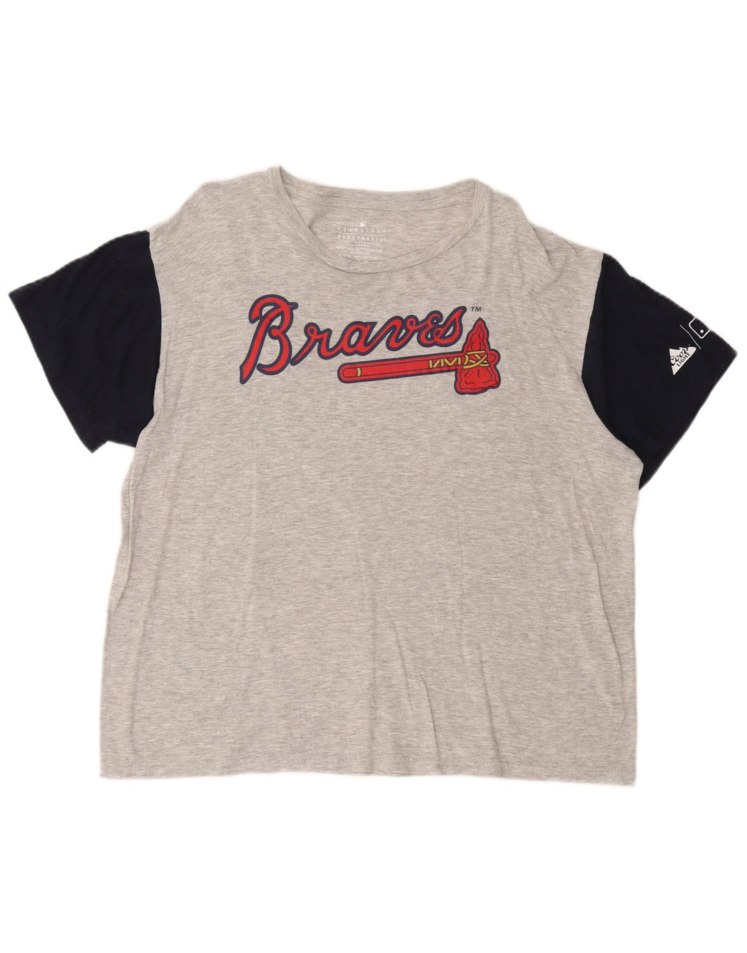 T-shirt grafica da uomo di merce originale, top grande, cotone color block grigio