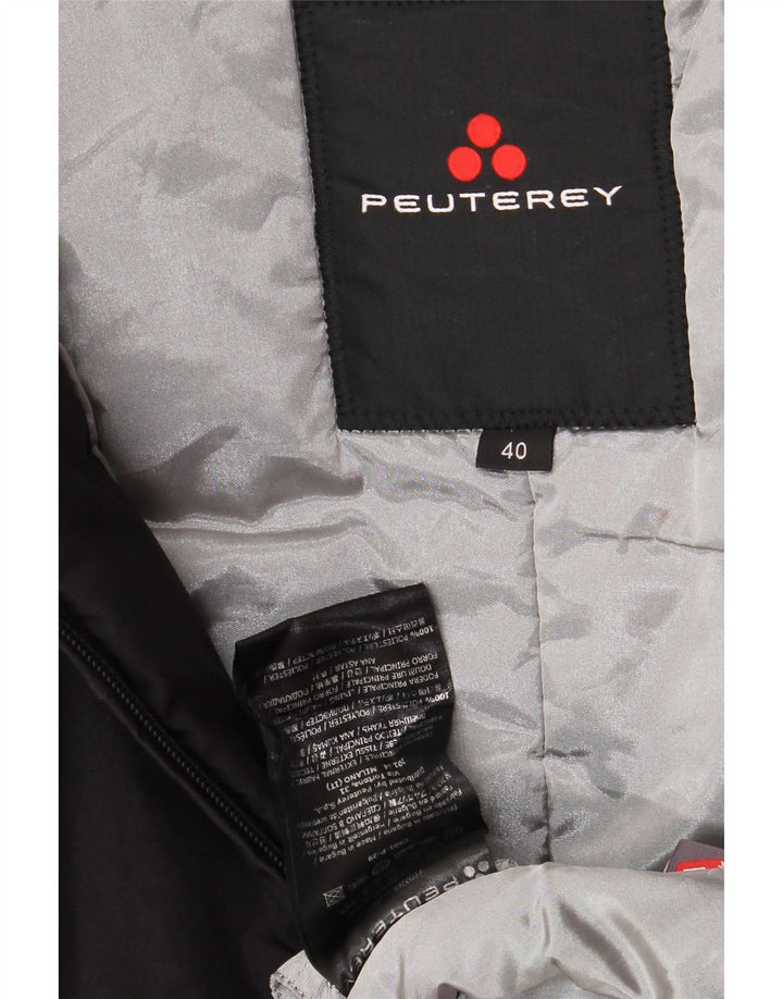 PEUTEREY Giubbotto Imbottito con Cappuccio Donna IT 40 Small Nero Poliestere