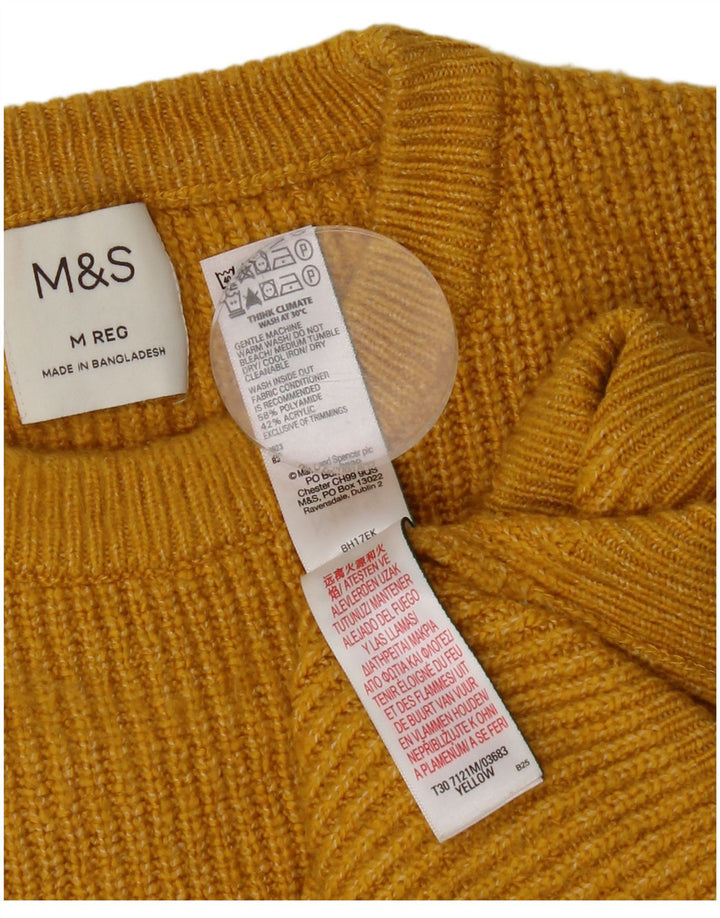 MARKS & SPENCER Maglione maglione girocollo da uomo giallo medio in poliammide