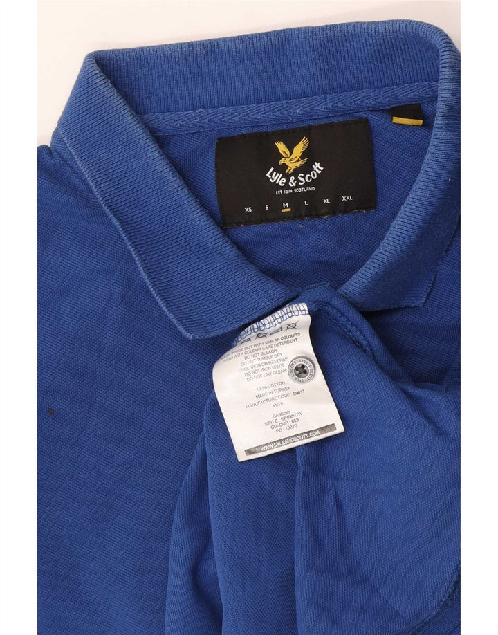 Polo da uomo Lyle & Scott in cotone blu medio