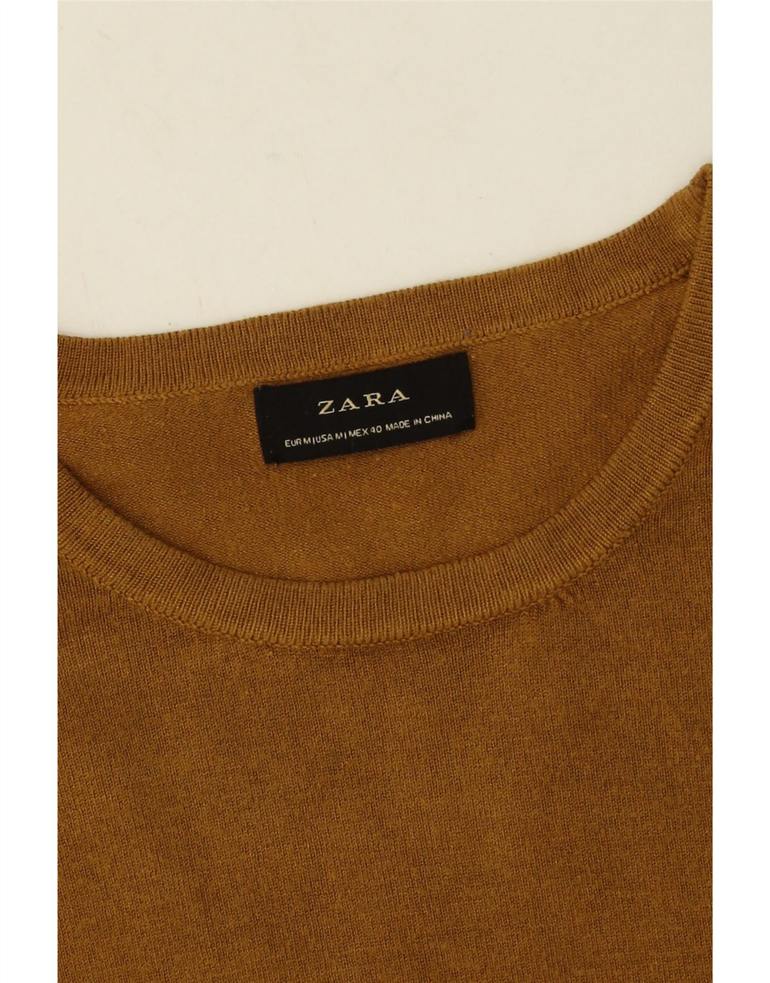 Maglione Zara da uomo girocollo in viscosa giallo medio