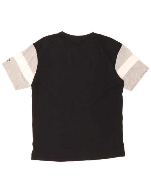 T-shirt grafica da uomo STARTER Top Small in cotone color block nero