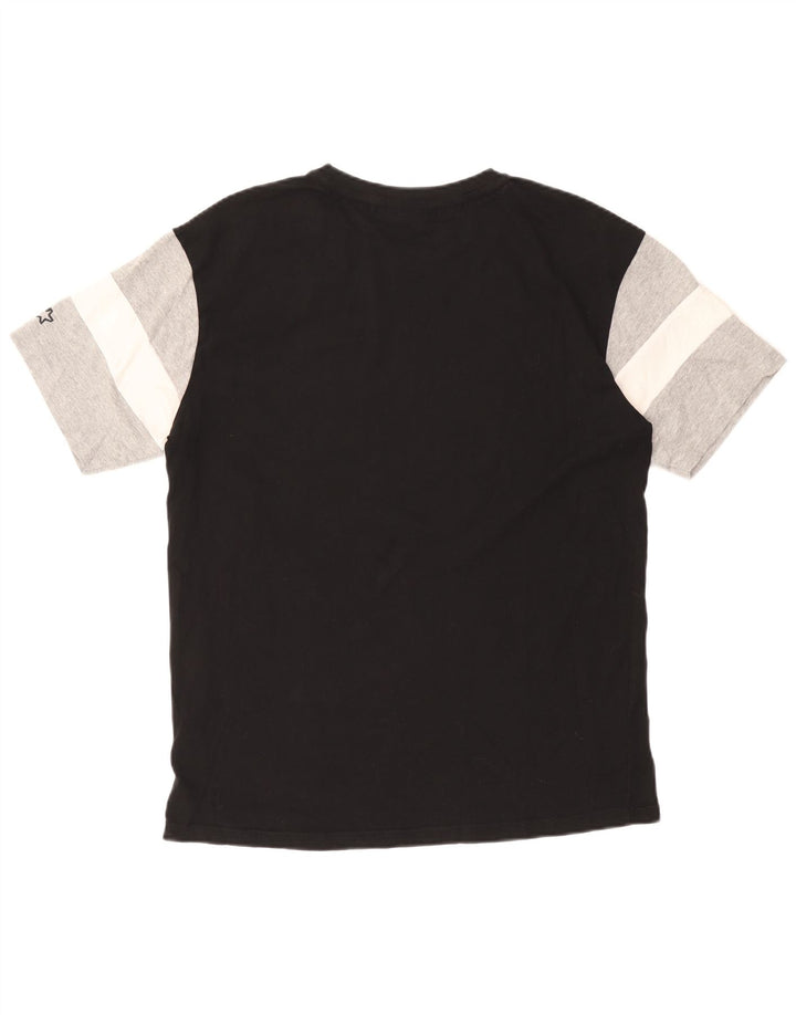 T-shirt grafica da uomo STARTER Top Small in cotone color block nero