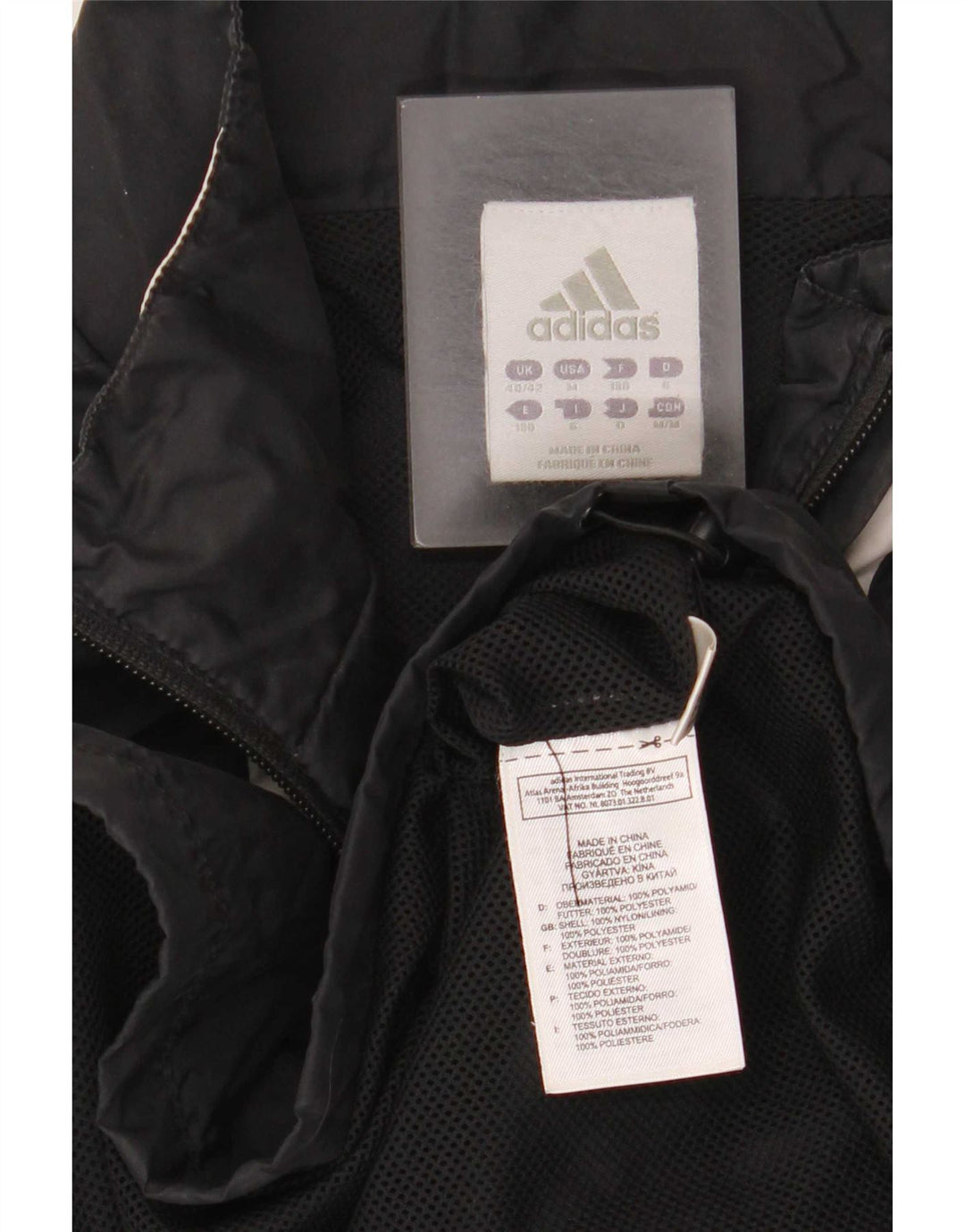Top da tuta pullover da uomo Adidas UK 40/42 Medium Nero Colourblock