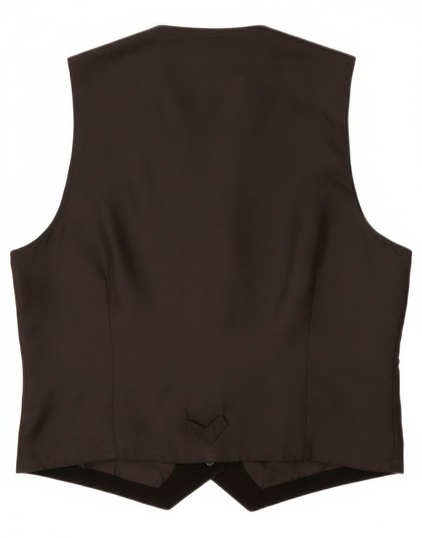 Gilet vintage da uomo in pelle scamosciata UK 40 in pelle nera media