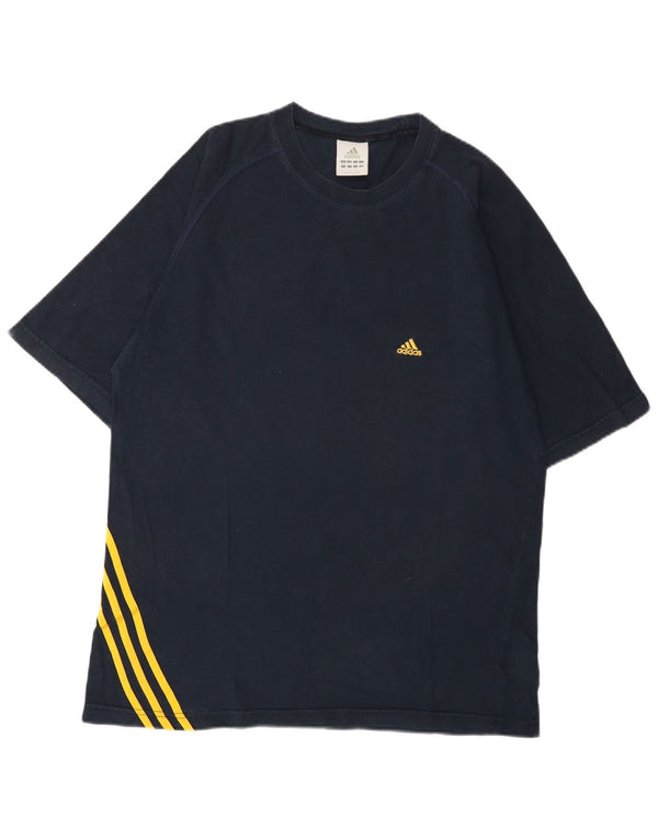 T-shirt da uomo Adidas Top UK 42/44 grande cotone blu navy