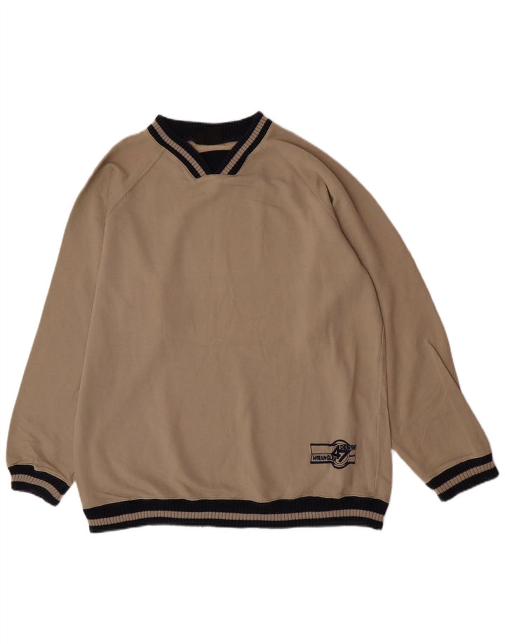 Felpa da uomo Wrangler maglione grande in cotone beige