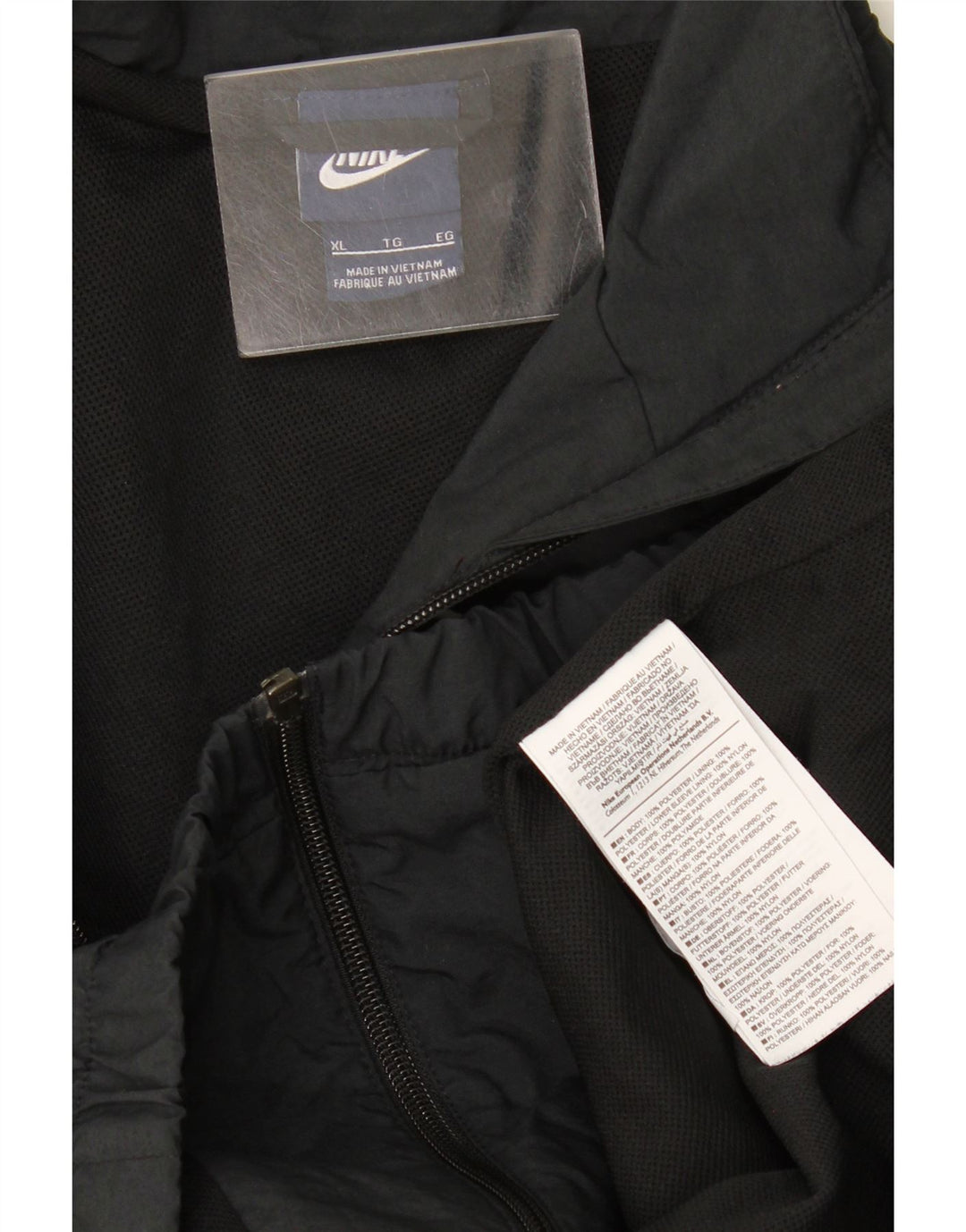 Giacca da tuta da uomo Nike XL in poliestere color block nero