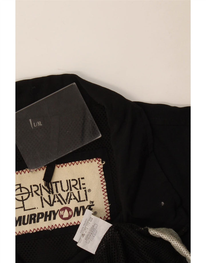 Giacca antipioggia grafica da uomo Murphy & Nye UK 40 Large in nylon color block nero