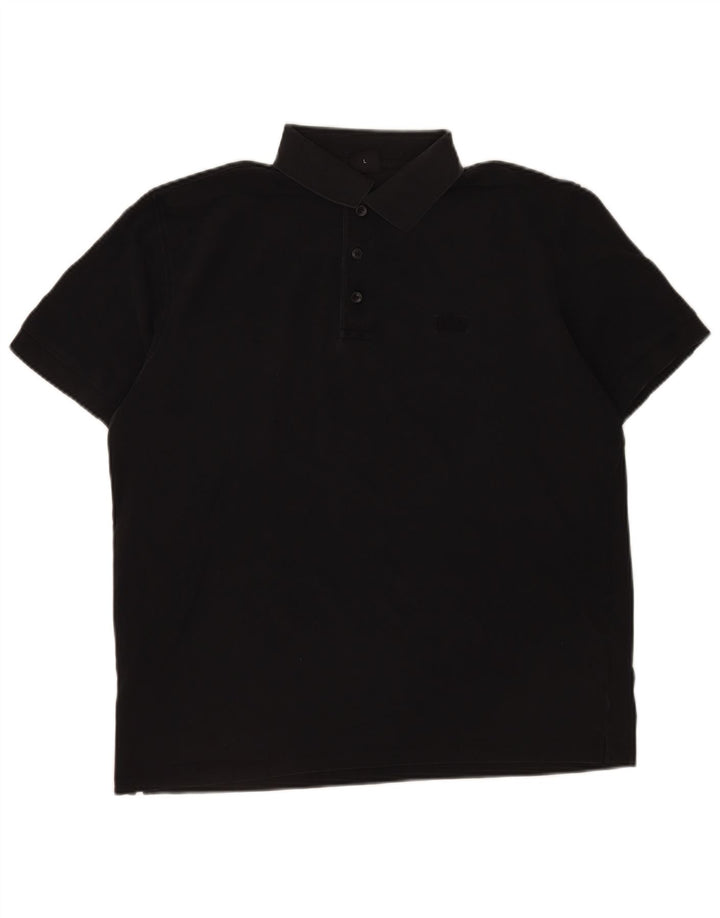Polo da uomo Hugo Boss grande in cotone nero