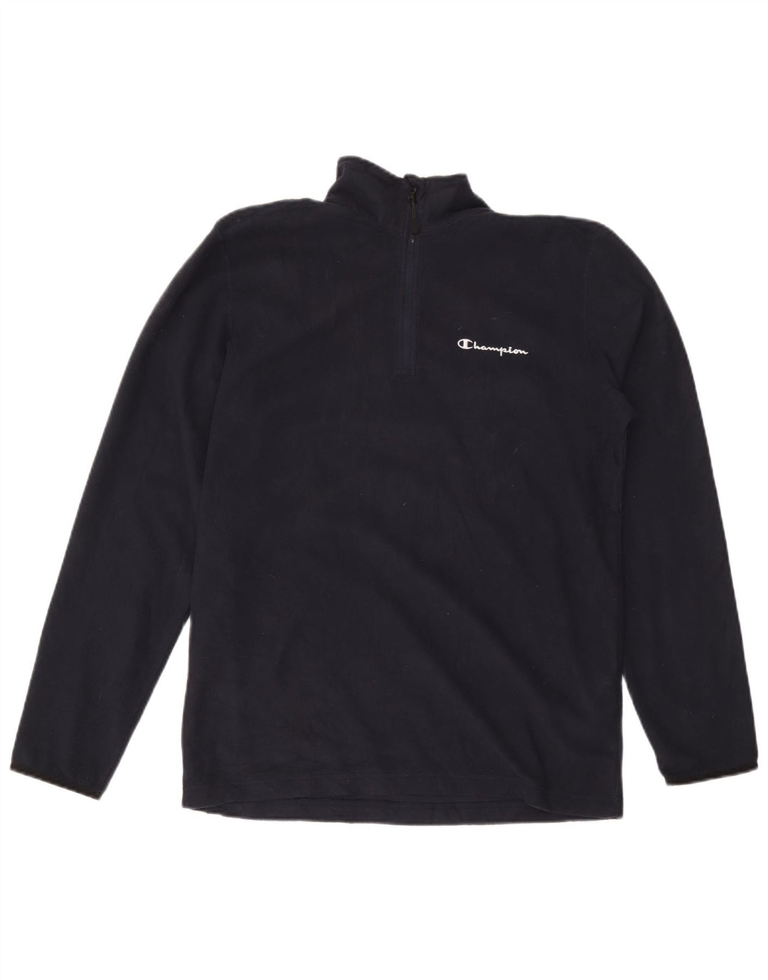 Maglione in pile da uomo con zip e collo Champion, grande, in poliestere blu navy