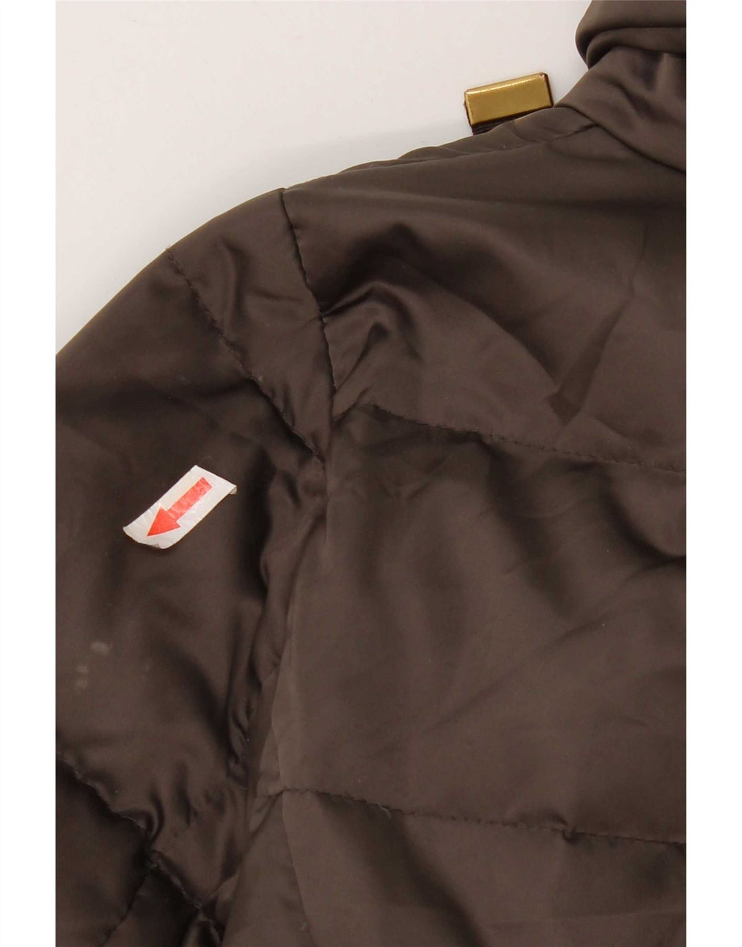 Cappotto imbottito con cappuccio da donna Zara UK 12 Poliestere marrone medio
