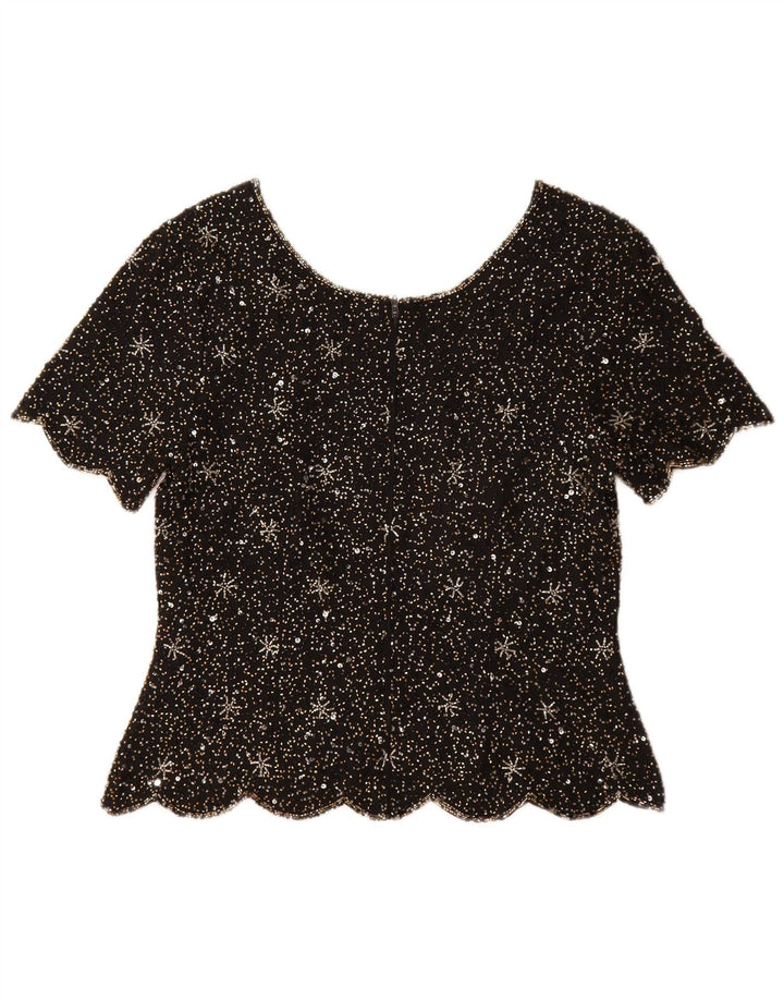 Vittoria Verani Camicetta Donna Top IT 42 Media Nera Seta