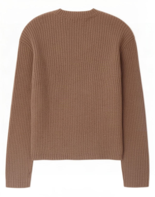 Maglione maglione girocollo oversize da donna Marks & Spencer UK 10 piccolo marrone
