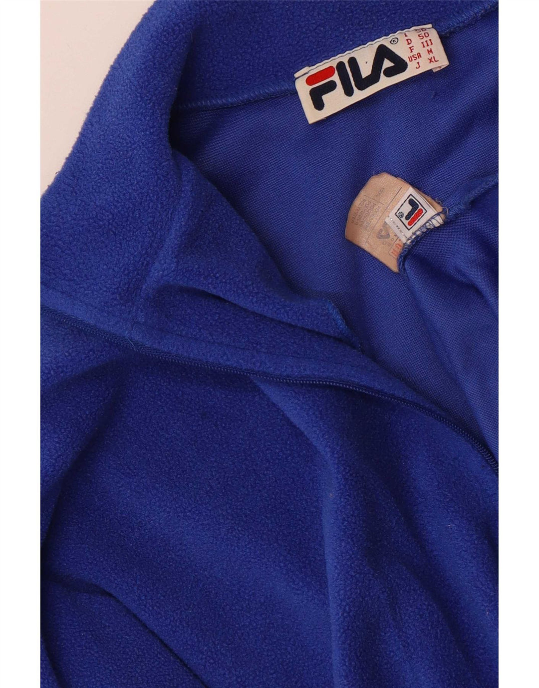 Maglione in pile da uomo Fila con zip e collo IT 40 poliestere blu medio