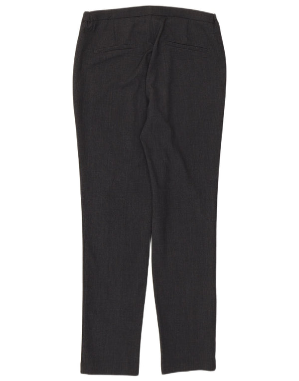 Pantaloni da abito slim fit da donna Benetton UK 10 Small W28 L28 Poliestere grigio