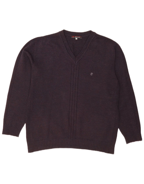 Maglione maglione da uomo con scollo a V Pierre Cardin XL blu navy