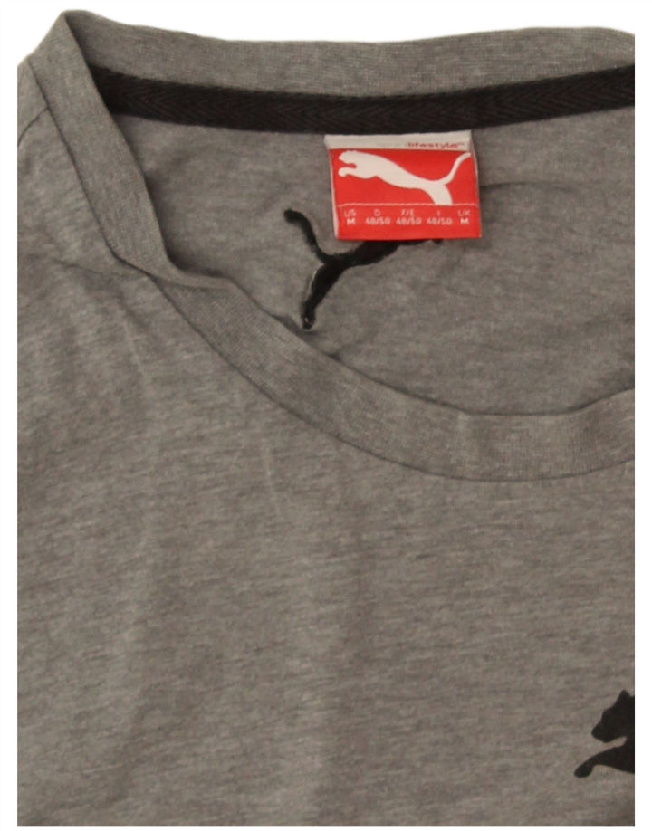 T-shirt grafica da uomo Puma Top grigio medio chiazzato