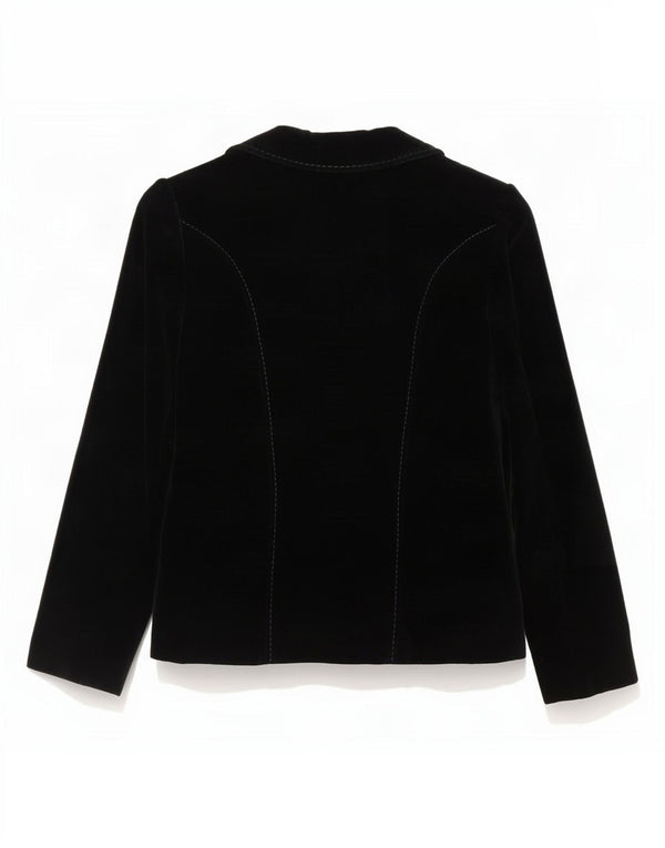 Giacca blazer in velluto da donna vintage a 2 bottoni EU 40 cotone nero medio