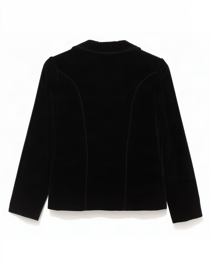 Giacca blazer in velluto da donna vintage a 2 bottoni EU 40 cotone nero medio