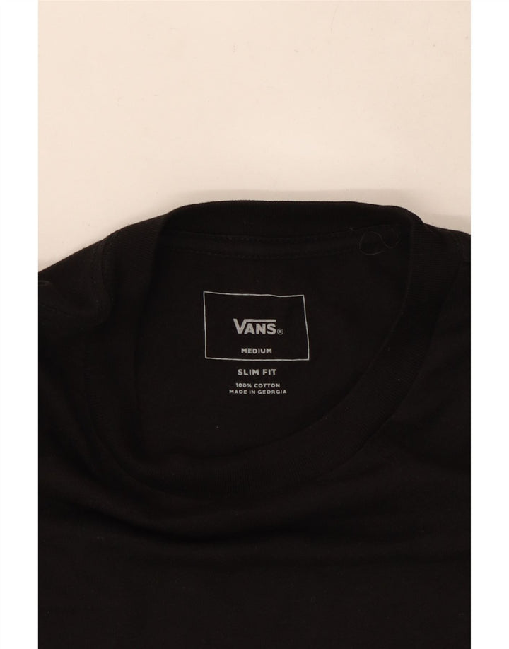 T-shirt grafica da uomo slim fit di Vans, cotone medio nero