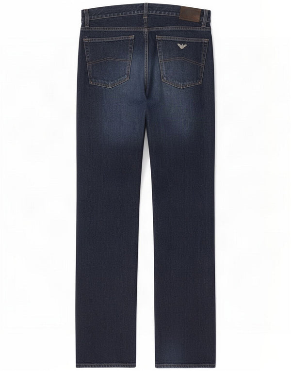 Armani Jeans dritti da uomo W33 L32 Blu Cotone