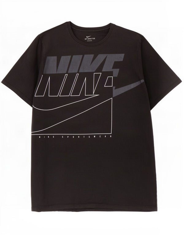 T-shirt grafica Nike da uomo con taglio atletico, grande, in cotone nero
