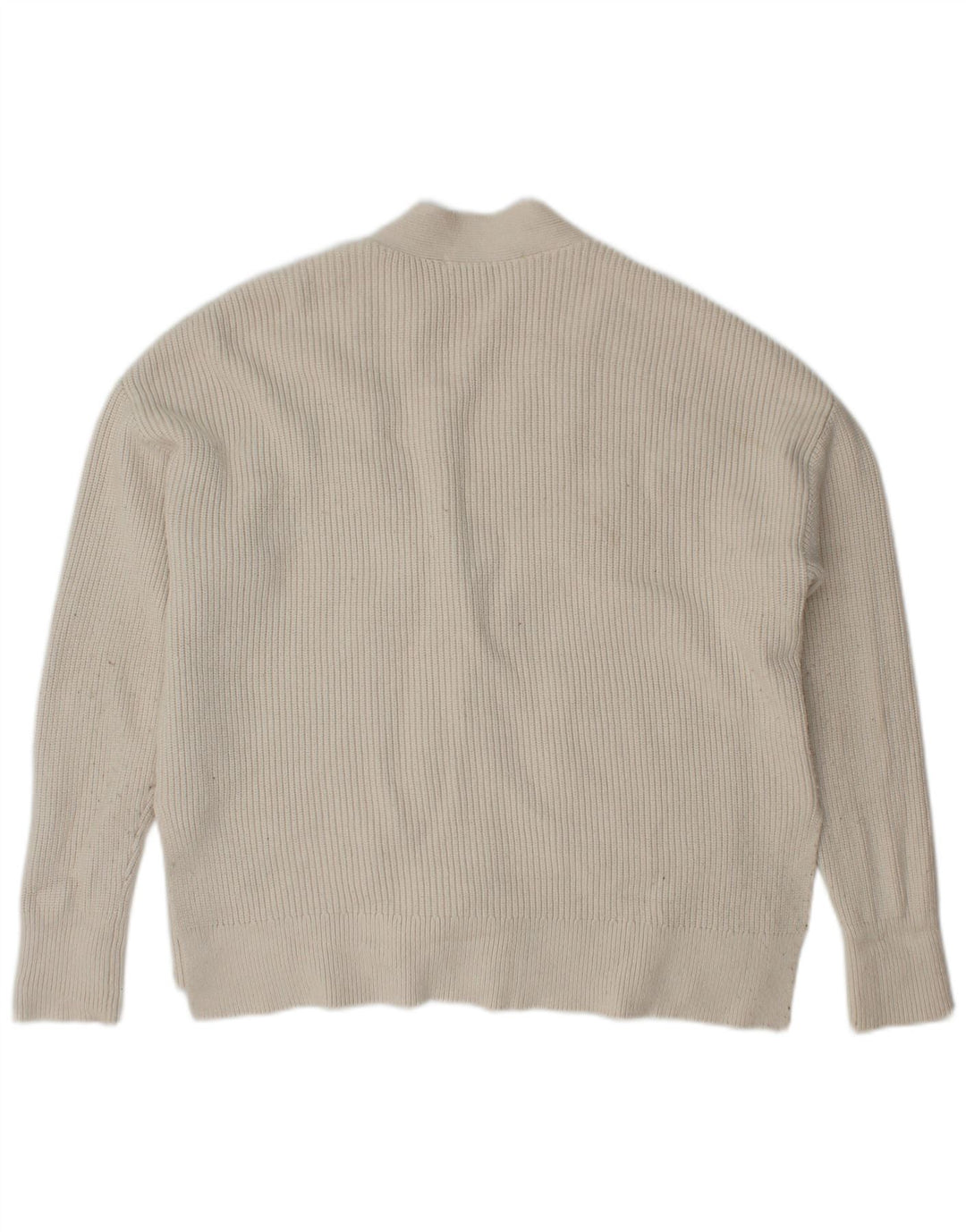 Maglione cardigan oversize da donna Zara UK 10 piccolo in viscosa bianca
