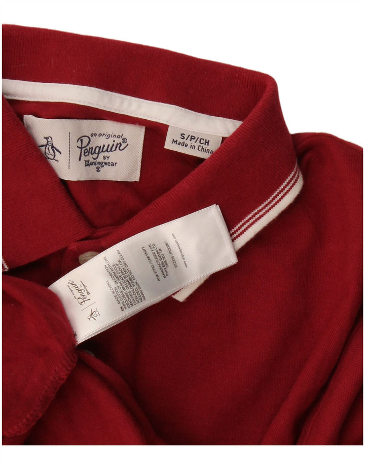 Polo da uomo Penguin piccola in cotone bordeaux