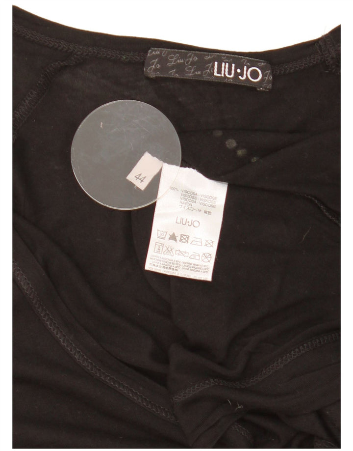 Liu Jo Top Grafico Donna Manica Lunga IT 44 Medio Nero Viscosa