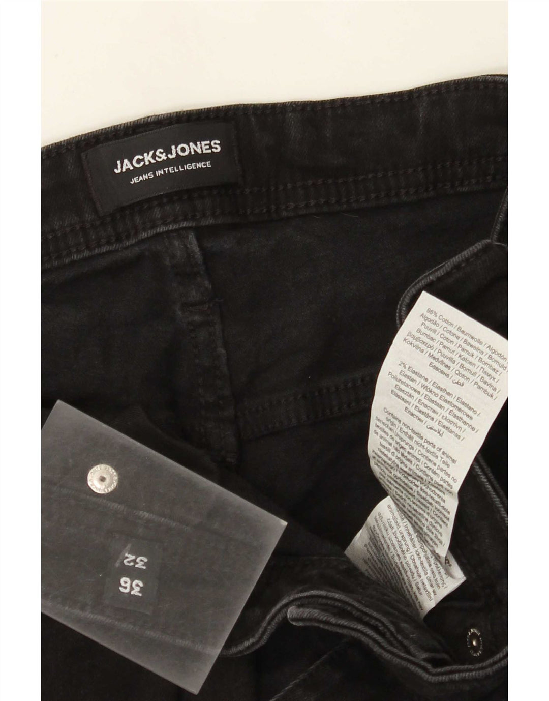 Jeans slim da uomo Jack & Jones W36 L32 cotone nero