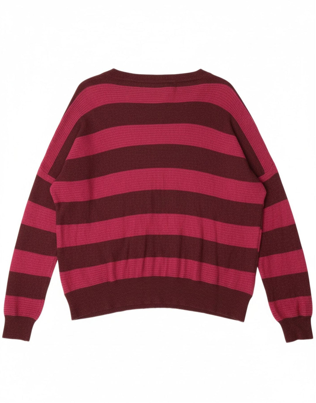 MOSSIMO Womens V-Neck Jumper Sweater UK 18 XL Red Striped Nylon